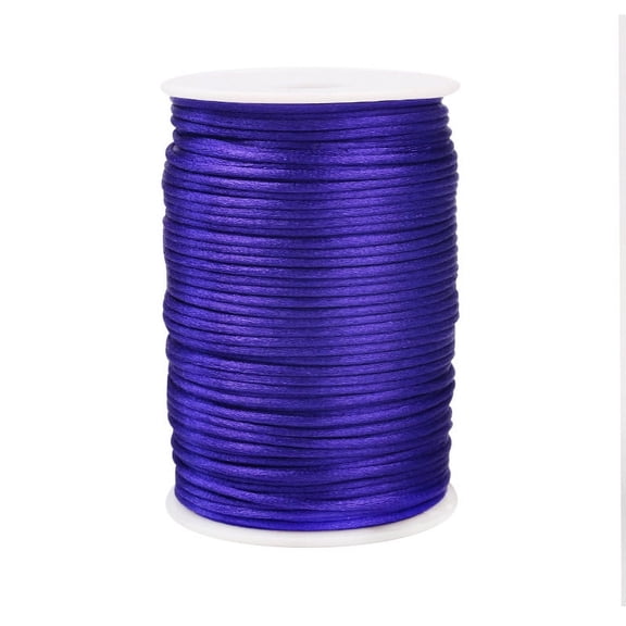 Firefly Hope 1.5mm Nylon Satin Cord Braided Beading Thread, Rattail Macrame String for Chinese Knotting, Bracelets, Necklaces & DIY Jewelry Making, Purple