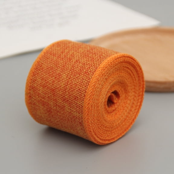 Firefly Hope 1.6 Inch x 10 Yard Christmas Plaid Wired Ribbon, Gingham for Big Bow, Wreath & Tree Decoration, Orange checkered