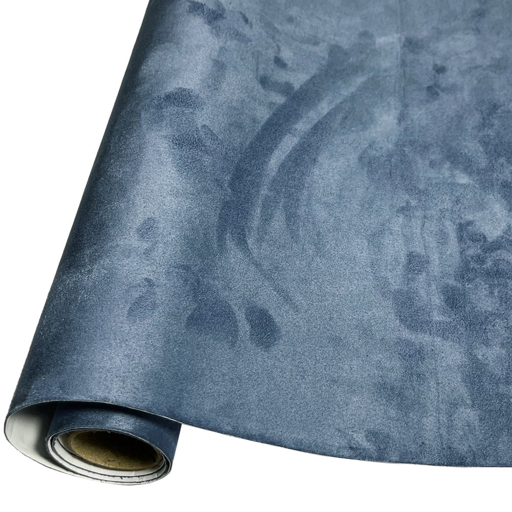 Firefly Hope 1 Piece 196.9*19.7in Self-Adhesive Faux Suede Material, Durable Sticky Fabric for Car Interior Decoration, Furniture & DIY Craft Refurbishing, Blue