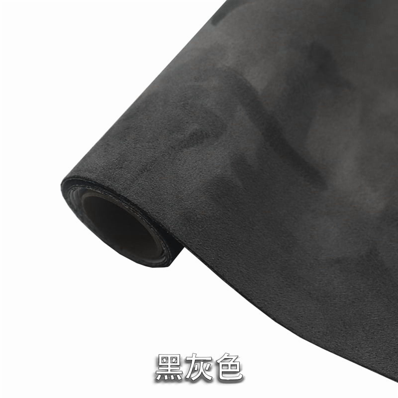 Firefly Hope 1 Piece 196.9*19.7in Self-Adhesive Faux Suede Material, Durable Sticky Fabric for Car Interior Decoration, Furniture & DIY Craft Refurbishing, Black