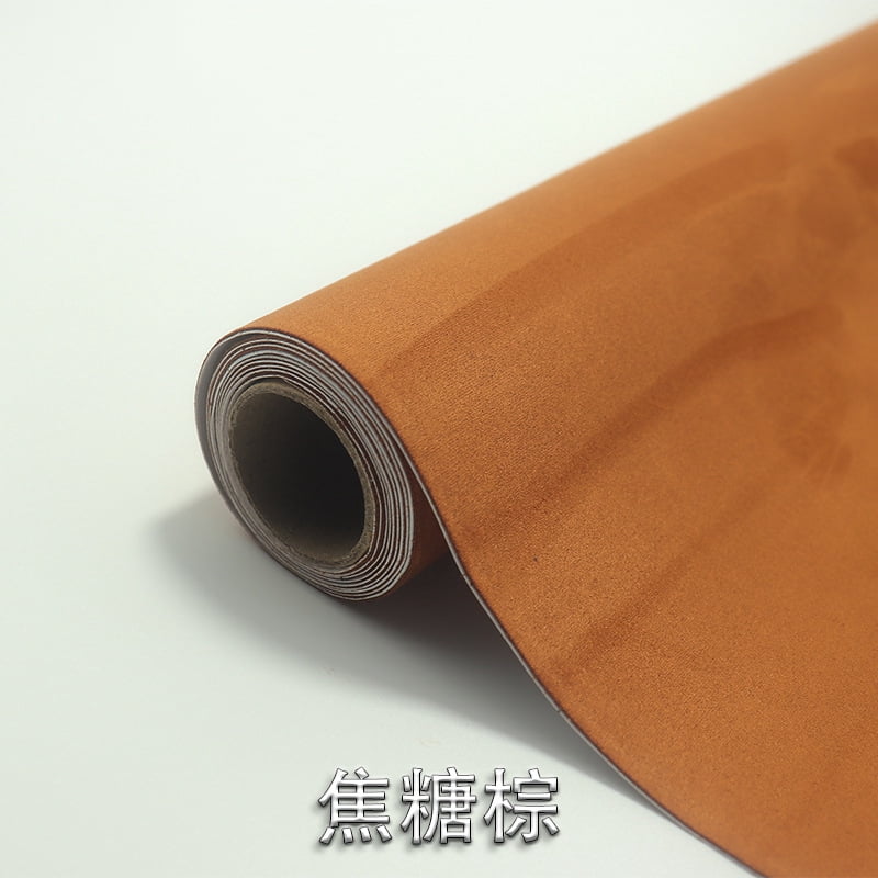Firefly Hope 1 Piece 196.9*19.7in Self-Adhesive Faux Suede Material, Durable Sticky Fabric for Car Interior Decoration, Furniture & DIY Craft Refurbishing, Brown