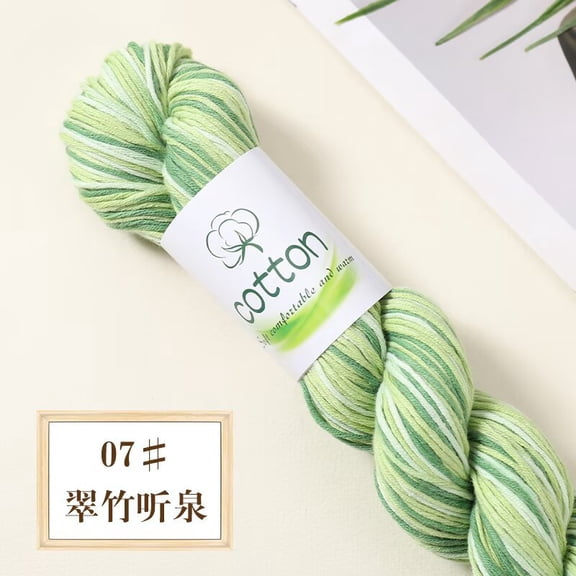 Firefly Hope 1 Roll 50g Color Segment Dyed Soft Cotton Yarnz, Premium Hand DIY Crochet Knitting Thread for Scarf, Hat, Shawl & Blanket Craft Needlework, Grass green