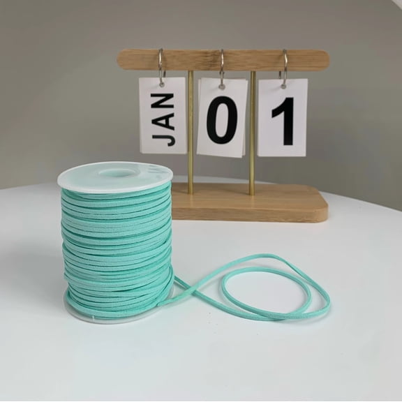 Firefly Hope 1 Roll Blue Green 49.21yd Braided PU Rope, Soft Waterproof Fray-Resistant DIY Weaving Rope, Ideal for Crafts & Creative Handmade Projects