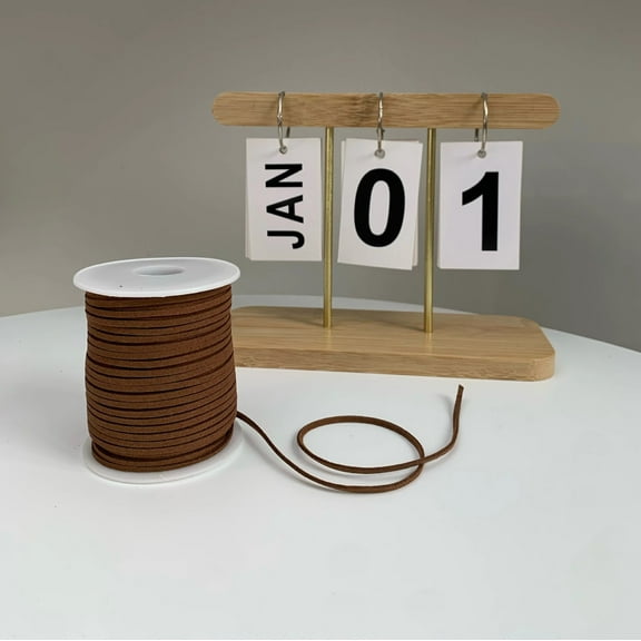 Firefly Hope 1 Roll Dark Brown 49.21yd Braided PU Rope, Soft Waterproof Fray-Resistant DIY Weaving Rope, Ideal for Crafts & Creative Handmade Projects