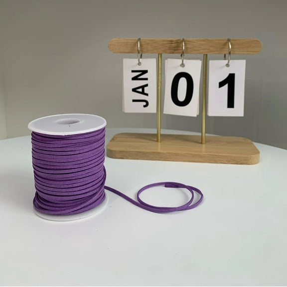 Firefly Hope 1 Roll Dark Purple 49.21yd Braided PU Rope, Soft Waterproof Fray-Resistant DIY Weaving Rope, Ideal for Crafts & Creative Handmade Projects