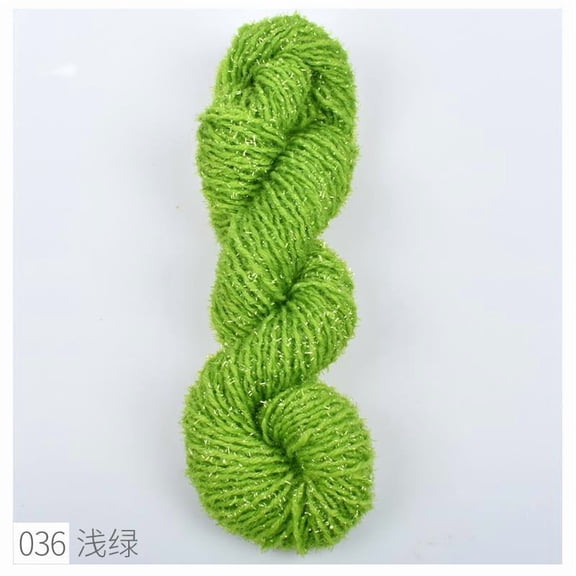 Firefly Hope 1 Roll Elegance Sparkly Yarn, Metallic Cotton Blend Fine Sport Weight Yarn for Knitting & Crochet, Lightweight Craft Thread 35g(70m) for Shawls & Sweaters, Green D