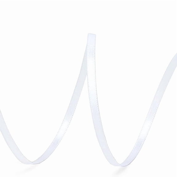 Firefly Hope 1 Roll Fade-Resistant Wrinkle-Free Bright White 1/8-Inch Double-Sided Satin Craft Ribbon, 50-Yard Thin Ribbon for Gift Wrapping, Party Decor, Jewelry Hanging Embellishments