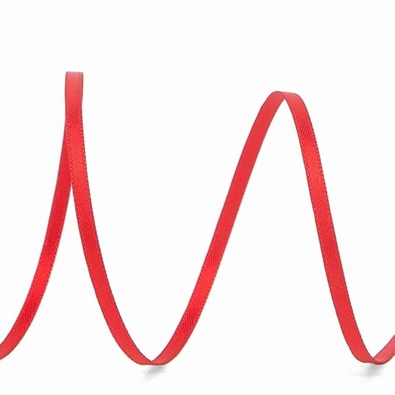 Firefly Hope 1 Roll Fade-Resistant Wrinkle-Free Red 1/8-Inch Double-Sided Satin Craft Ribbon, 50-Yard Thin Ribbon for Gift Wrapping, Party Decor, Jewelry Hanging Embellishments