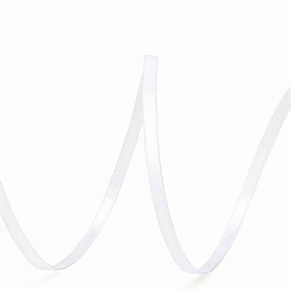 Firefly Hope 1 Roll Fade-Resistant Wrinkle-Free White 1/8-Inch Double-Sided Satin Craft Ribbon, 50-Yard Thin Ribbon for Gift Wrapping, Party Decor, Jewelry Hanging Embellishments