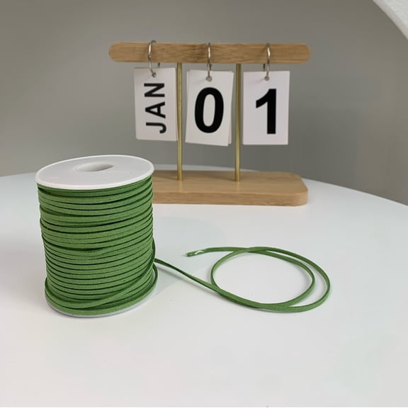 Firefly Hope 1 Roll Green 49.21yd Braided PU Rope, Soft Waterproof Fray-Resistant DIY Weaving Rope, Ideal for Crafts & Creative Handmade Projects