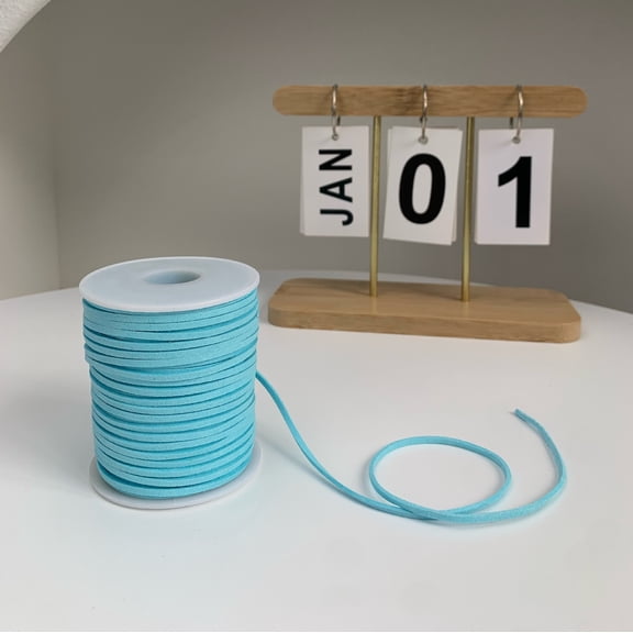 Firefly Hope 1 Roll Light Blue 49.21yd Braided PU Rope, Soft Waterproof Fray-Resistant DIY Weaving Rope, Ideal for Crafts & Creative Handmade Projects
