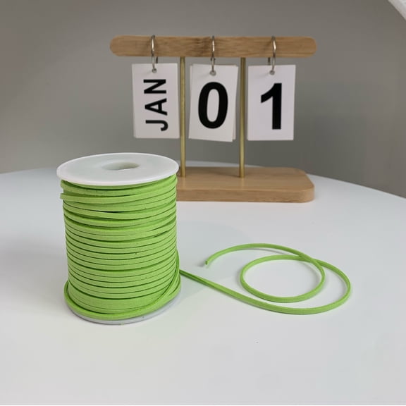 Firefly Hope 1 Roll Light Green 49.21yd Braided PU Rope, Soft Waterproof Fray-Resistant DIY Weaving Rope, Ideal for Crafts & Creative Handmade Projects