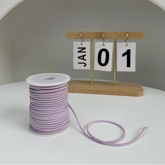 Firefly Hope 1 Roll Light Purple 49.21yd Braided PU Rope, Soft Waterproof Fray-Resistant DIY Weaving Rope, Ideal for Crafts & Creative Handmade Projects