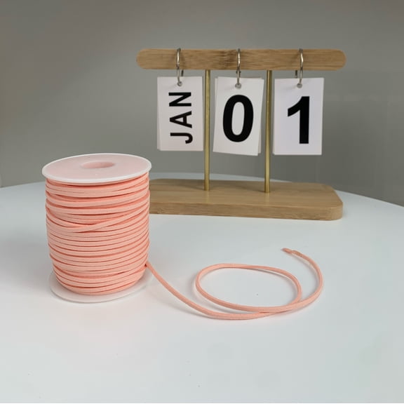 Firefly Hope 1 Roll Orange Pink 49.21yd Braided PU Rope, Soft Waterproof Fray-Resistant DIY Weaving Rope, Ideal for Crafts & Creative Handmade Projects