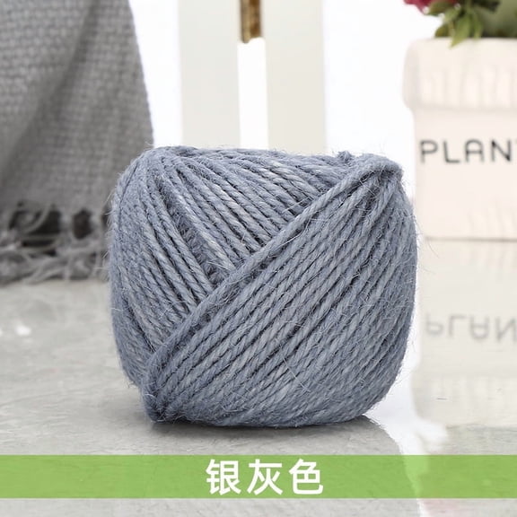 Firefly Hope 1 Rolls Retro Colorful Braided Hemp Rope, 109.36yd x 1.5mm Fine Hand-Woven Rope, Durable Fray-Resistant DIY Craft Supplies for Hanging & Creative Handicraft Projects, Gray
