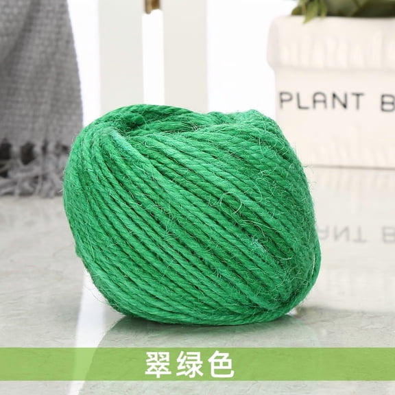 Firefly Hope 1 Rolls Retro Colorful Braided Hemp Rope, 109.36yd x 1.5mm Fine Hand-Woven Rope, Durable Fray-Resistant DIY Craft Supplies for Hanging & Creative Handicraft Projects, Green