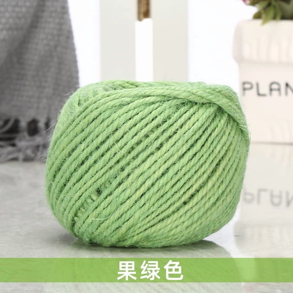Firefly Hope 1 Rolls Retro Colorful Braided Hemp Rope, 109.36yd x 1.5mm Fine Hand-Woven Rope, Durable Fray-Resistant DIY Craft Supplies for Hanging & Creative Handicraft Projects, Light Green