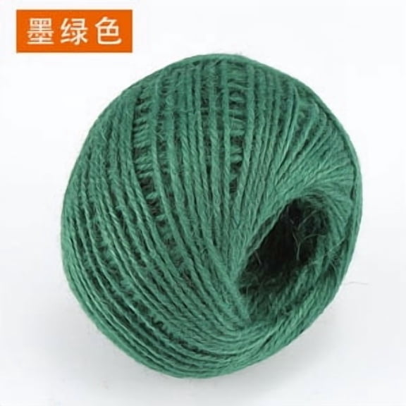 Firefly Hope 1 Rolls Retro Colorful Braided Hemp Rope, 109.36yd x 2mm Fine Hand-Woven Rope, Durable Fray-Resistant DIY Craft Supplies for Hanging & Creative Handicraft Projects, Dark Green