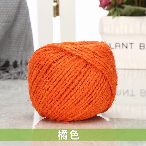 Firefly Hope 1 Rolls Retro Colorful Braided Hemp Rope, 109.36yd x 2mm Fine Hand-Woven Rope, Durable Fray-Resistant DIY Craft Supplies for Hanging & Creative Handicraft Projects, Orange