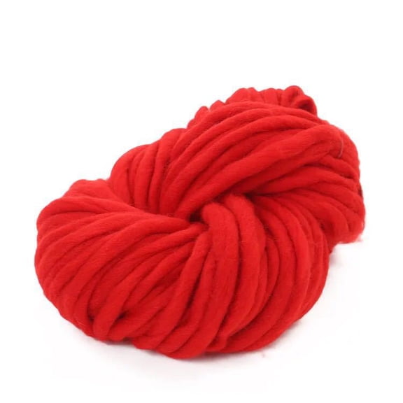Firefly Hope 1 Skein 250g Spun Weight Roving Yarn, High-Quality Soft & Thick Hand-Woven Blanket Yarn Ideal for Weaving Blankets & Artisan Handicrafts, Red