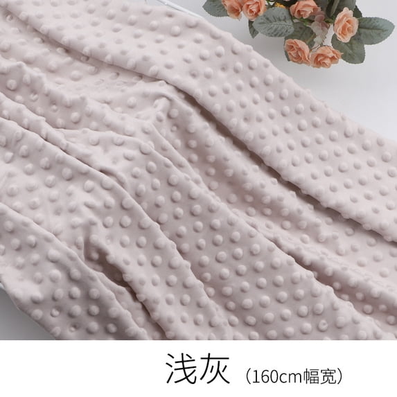 Firefly Hope 1 Yard × 63 Inch Wide White Ultra-Soft Plush Cuddle Minky Dot Fabric, Durable Material for Blanket, Pillow Covers, Clothing, Scarf, Beanie & Sewing Projects, Light Grey