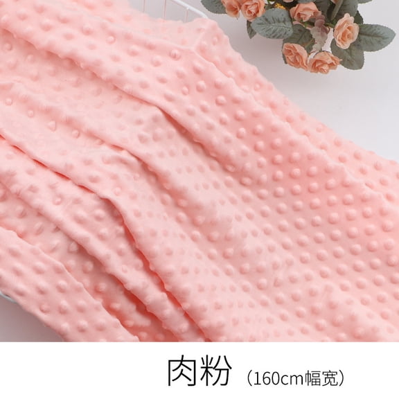 Firefly Hope 1 Yard  63 Inch Wide White Ultra-Soft Plush Cuddle Minky Dot Fabric, Durable Material for Blanket, Pillow Covers, Clothing, Scarf, Beanie & Sewing Projects, Dark Pink