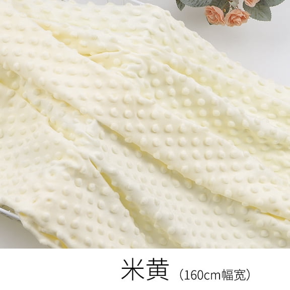 Firefly Hope 1 Yard 63 Inch Wide White Ultra-Soft Plush Cuddle Minky Dot Fabric, Durable Material for Blanket, Pillow Covers, Clothing, Scarf, Beanie & Sewing Projects, Beige