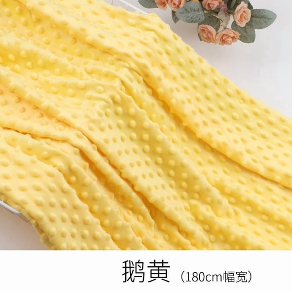 Firefly Hope 1 Yard 71 Inch Wide Ultra-Soft Plush Cuddle Minky Dot Fabric, Durable Material for Blanket, Pillow Covers, Clothing, Scarf, Beanie & Sewing Projects, Yellow