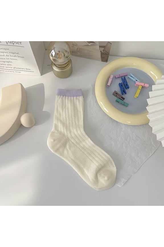 10 Pairs Soft & Thin Cotton Socks for Women, Above Ankle Bootie Socks & Crew Socks,White A21