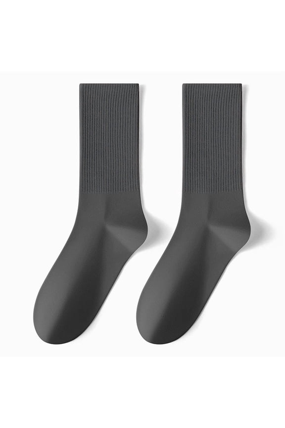 10 Pairs Women's Mid-Calf Crew Socks, Breathable Combed Cotton Casual Socks, Lightweight Solid Color Socks for Daily Wear & Gym Workout, Dark Grey