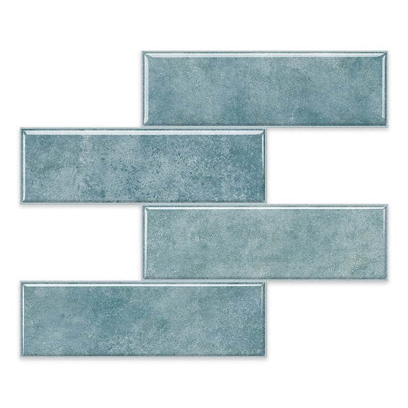 Firefly Hope 10 Pcs 11.8"9.8" 3D Peel and Stick Backsplash Tiles, Waterproof Removable Self-Adhesive Wall Tiles for Kitchen, Bathroom & DIY Home Renovation, Light Blue