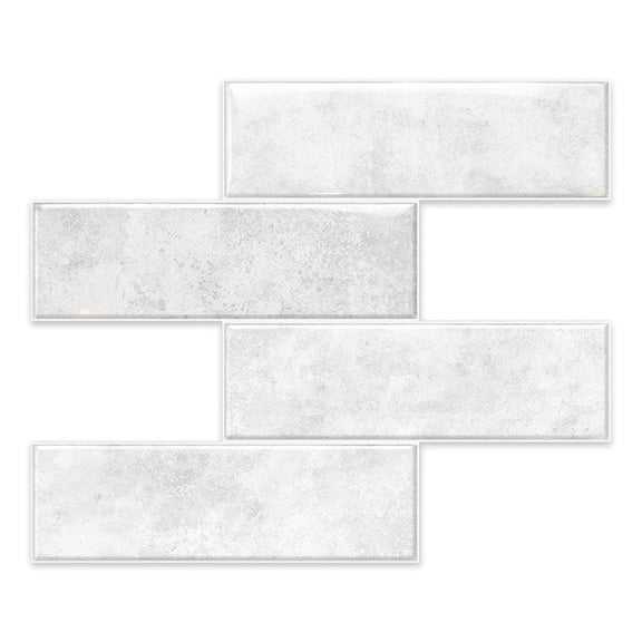 Firefly Hope 10 Pcs 11.8"9.8" 3D Peel and Stick Backsplash Tiles, Waterproof Removable Self-Adhesive Wall Tiles for Kitchen, Bathroom & DIY Home Renovation, White
