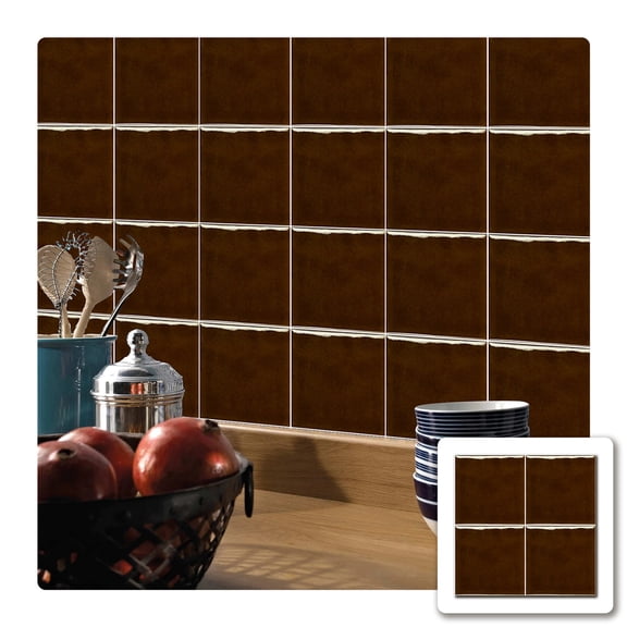 Firefly Hope 10 Pcs 5.9"5.9" Thicker Peel and Stick Tiles, Removable Waterproof Vinyl Wall Tile Backsplash for Kitchen & Bathroom Home Renovation, Coffee