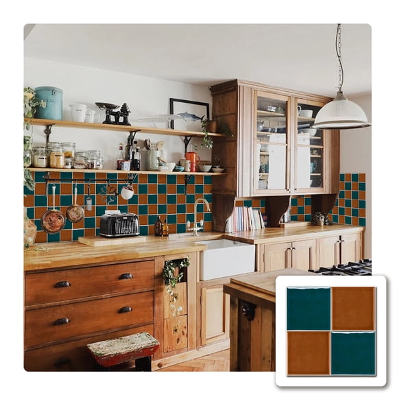Firefly Hope 10 Pcs 5.9"5.9" Thicker Peel and Stick Tiles, Removable Waterproof Vinyl Wall Tile Backsplash for Kitchen & Bathroom Home Renovation, Color F