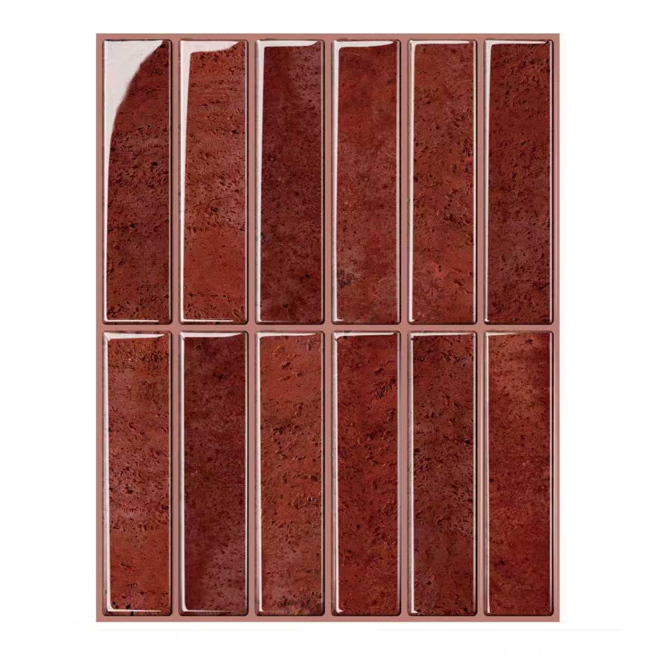 Firefly Hope 10 Sheet 10"×7.9" New Upgrade Large Premium Peel and Stick Subway Tile, Waterproof Removable Kitchen Backsplash for DIY Home Renovation, Red