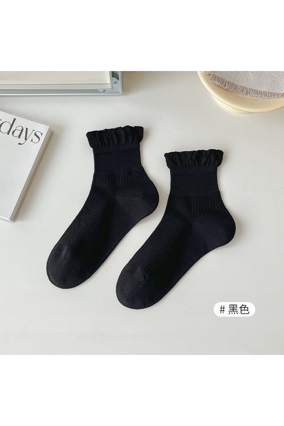 10 pairs of Women's Thin Cotton Crew Socks, Soft, Breathable Above-Ankle Socks with Comfort Fit, Versatile for Business, Casual & Athletic Wear ,Black
