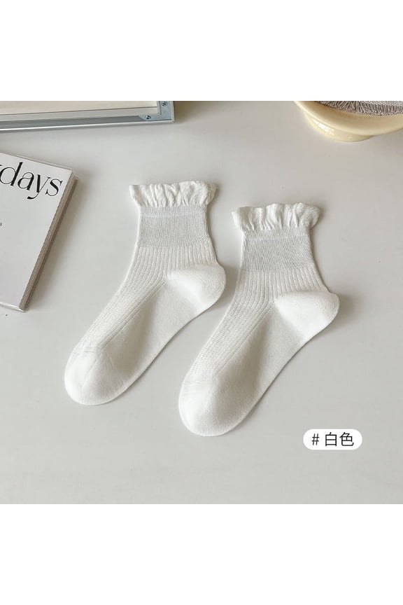 10 pairs of Women's Thin Cotton Crew Socks, Soft, Breathable Above-Ankle Socks with Comfort Fit, Versatile for Business, Casual & Athletic Wear ,White