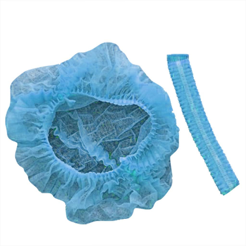 100 Pcs (Blue) Disposable Bouffant Caps, Spun-Bounded Poly - View #8