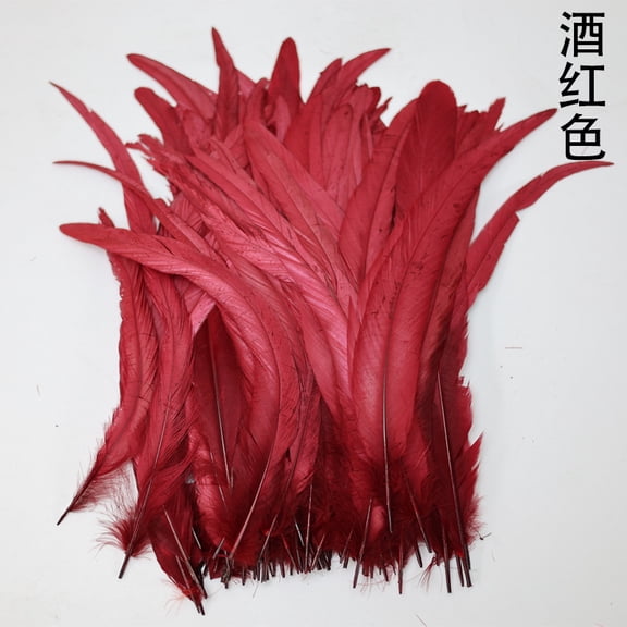 Firefly Hope 100 Pcs 3035cm Rooster Coque Tail Plumes, Bulk Decorative Feathers for DIY Craft, Stage Costume and Party Event Embellishments, Wine Red