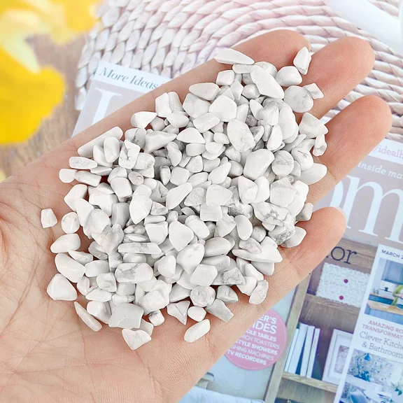 Firefly Hope 100g 3-5mm Assorted Irregular Shaped Quartz Crystal Chips, Crushed Tumbled Polished Decorative Rocks for Succulents, Aquarium, Betta Fish Tank Gravel, Vase Filler & DIY Crafts, S3