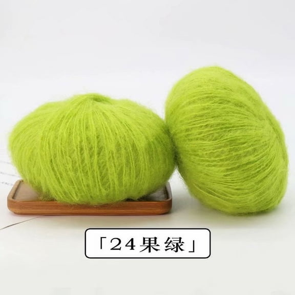 Firefly Hope 100g Fine Mohair Yarn, Soft Crochet & Knitting Thread for DIY Handmade Projects, Baby Sweaters, Scarves, Shawls & Clothes, Light Green