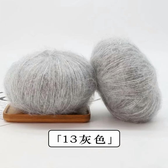 Firefly Hope 100g Fine Mohair Yarn, Soft Crochet & Knitting Thread for DIY Handmade Projects, Baby Sweaters, Scarves, Shawls & Clothes, Light Grey