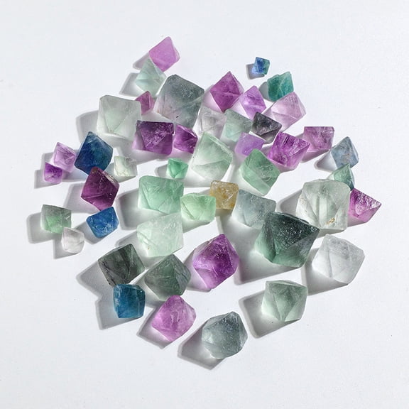 Firefly Hope 100g Natural Color Fluorite Octahedral Crystals, Raw Ore Specimens, Aromatherapy Diffuser Stones & Demagnetizing Decorative Stones for Home Display