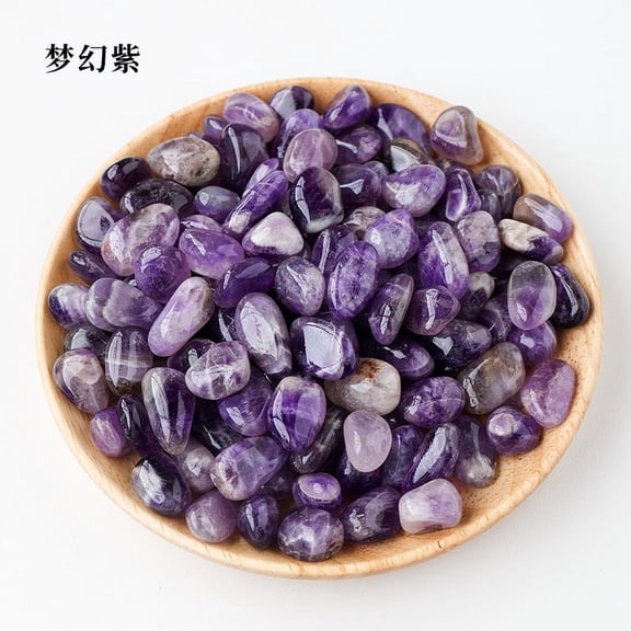 Firefly Hope 100g Transparent Natural Crystal Tumbled Stones, Polished Rolling Stones & Aromatherapy Diffuser Rocks, 1.5-2mm Bulk Raw Crystals for Fish Tank & Home Decor, Purple