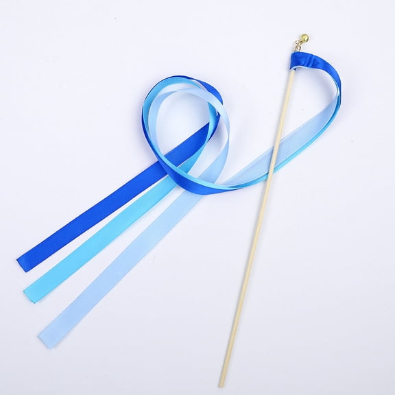 Firefly Hope 10Piece Set Wedding Ribbon Streamer Wands, Party Favor Sticks for Wedding Ceremony, Send-Off & Photo Booth Props, Blue