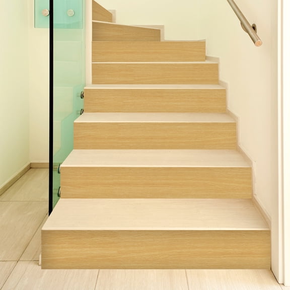 Firefly Hope 13 Pcs 39.37"7.09" Vintage Faux Wood Grain Stair Riser Stickers, Waterproof Wear-Resistant Peel and Stick Decals for Home, Office & Commercial DIY Decor, F