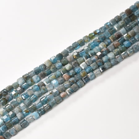 Firefly Hope 158-Piece Approx 2.5mm Natural Stone Faceted Cube Dice Square Gemstone Beads, Smooth Polished Loose Beads for DIY Jewelry Making, Apatite