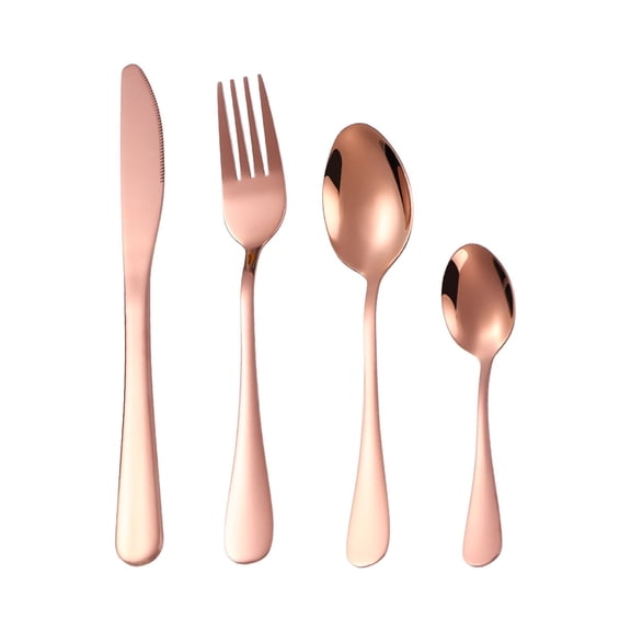 Firefly Hope 16 Piece Stainless Steel Silverware Flatware Set for 4, Durable Cutlery Tableware, Versatile Kitchen Utensils for Home, Restaurant Dinners & Party Gatherings,Rose Gold