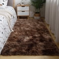 thumbnail image 1 of Firefly Hope 19.69x31.5in Tie-Dye Shaggy Runner Rug, Soft Plush Fluffy Indoor Area Rug, Non-Shedding Furry Carpet for Bedroom Hallways & Home Decor, Coffee, 1 of 5
