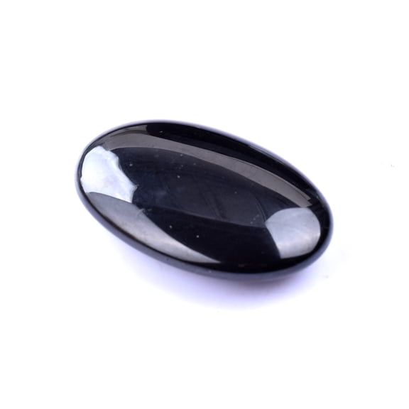 Firefly Hope 1PC 1.771.18in Polished Natural Gemstone Palm Stone, Calming Worry Stone for Anxiety Stress Relief, Energy Balancing, Black